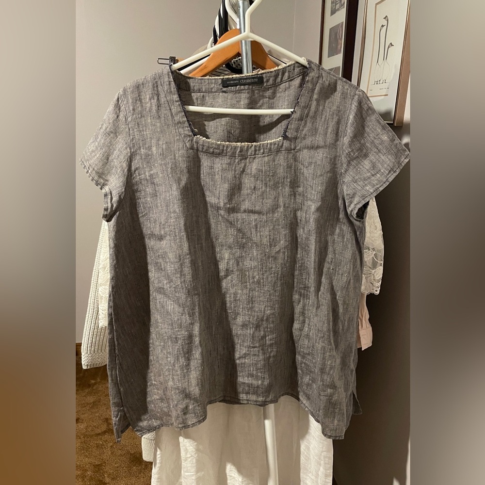 Elemente Clemente Gray Linen Blouse